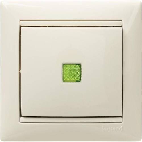 Выключатель 1-кл. СП Valena 10А IP31 250В с зел. индикацией механизм сл. кость Leg 774310 Выключатель 1-кл. СП Valena 10А IP31 250В с зел. индикацией механизм сл. кость Leg 774310