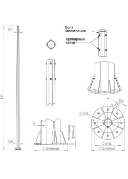 Комплект крепежа для ОСф/ОГСф-0;4 (болт М20х160 кл. пр. 8.8 - 8шт; гайка М20 - 32 шт; шайба М20 - 32шт; гровер С20 - 8шт) Пересвет В00005081