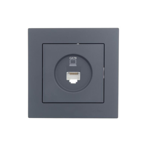 Розетка компьютерная 1-м СП Vesna механизм графит LEZARD 742-3488-140 Розетка компьютерная 1-м СП Vesna механизм графит LEZARD 742-3488-140