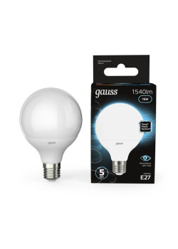 Лампа светодиодная Black 16Вт G95 шар 4100К нейтр. бел. E27 1540лм GAUSS 105102216