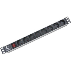 Блок распределения питания Cabeus PDU-8P гор.размещ. 8xSchuko 10A C14 2м