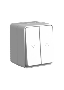 ATLASDESIGN PROFI IP54 О/У 2-клавишный ВЫКЛЮЧАТЕЛЬ ДЛЯ ЖАЛЮЗИ, сх.4, 10А, СЕРЫЙ