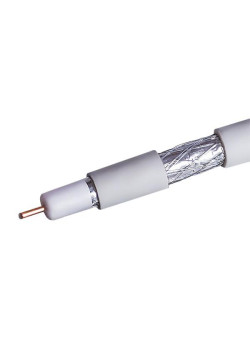 Кабель RG-6 CCS 1.02 (21%)/FPE/Al-Pet-Al Foil Unbonded/Al 64х0.12/PVC RW бел. (уп. 100м) Net.On 109L
