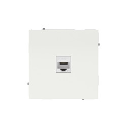 Компьютерная розетка RJ-45 без шторки, кат.5е одинарная, KANT, белый песок