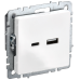 BRITE Розетка USB A+C 18Вт РЮ11-1-БрБ белый IEK