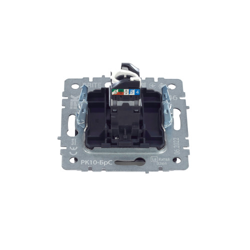 BRITE Розетка компьютерная RJ45 кат.5E РК10-БрС сталь IEK