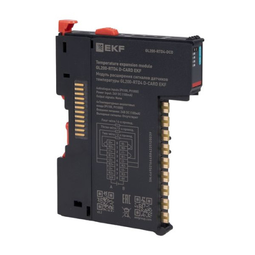 Модуль расширения сигналов датчиков температуры GL200-RTD4 D-CARD EKF Модуль расширения сигналов датчиков температуры GL200-RTD4 D-CARD EKF