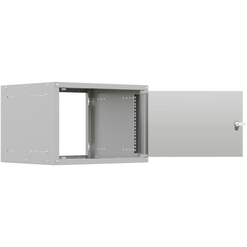 Шкаф коммутационный NTSS Lime (NTSS-WL6U5560GS) настенный 6U 550x600мм пер.дв.стекл несъемн.бок.пан. 30кг серый 520мм 12кг 110град. 370мм IP20 сталь