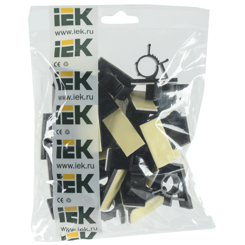 Клипса самоклеящаяся КС-15 черная (24шт) IEK