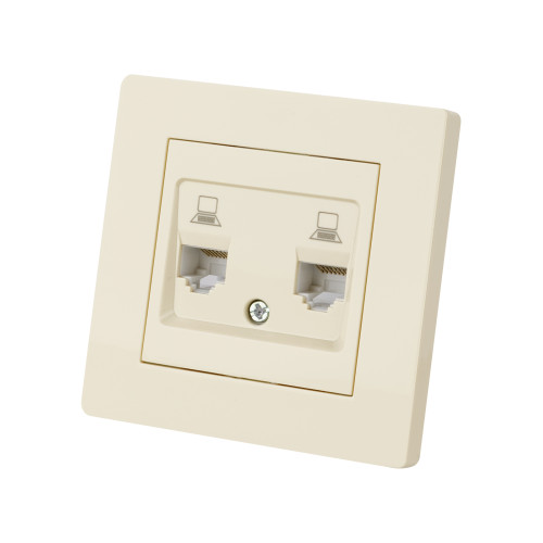 Розетка компьютерная двойная RJ45 сл. кость Розетка компьютерная двойная RJ45 сл. кость