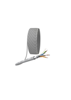 Кабель витая пара F/UTP кат.5E 4х2х24AWG solid CCA PVC Simple сер. (м) Эра Б0044440