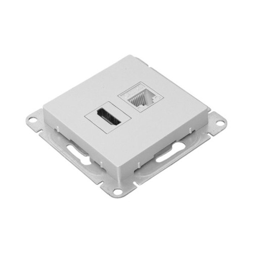 Механизм роз. HDMI+RJ45 (cat5), алюм. Эпика EKF Механизм роз. HDMI+RJ45 (cat5), алюм. Эпика EKF
