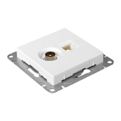 Механизм роз. TV+RJ45 (cat5), бел. Эпика EKF