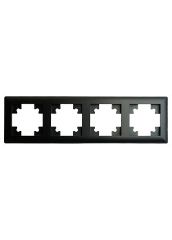 Рамка STEKKER, PFR00-7004-05 4-местная, пластик, серия Катрин, черный