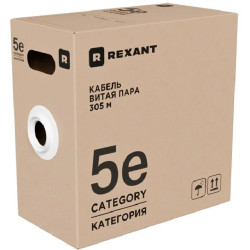 Кабель информационный Rexant Light 01-0052-R кат.5E U/UTP 4 пары 24AWG PVC внутренний 305м серый