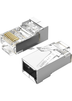 Коннектор Vention RJ45 (8p8c), FTP, cat. 5e, под витую пару, экранированный (50шт.) (IDAR0-50)