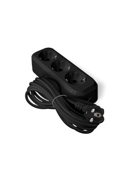 Удлинитель 3х5м с заземл. 10А IP20 У10-554 ПВС 3х0.75 черн. UNIVersal 1983