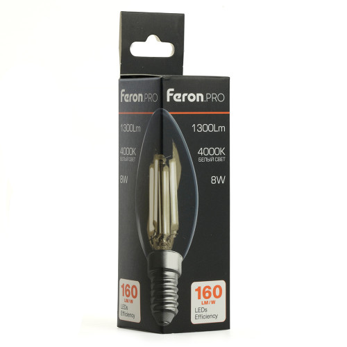 Лампа светодиодная Feron.PRO LB-1208 Свеча E14 1300LM 8W 175-265V 4000K Лампа светодиодная Feron.PRO LB-1208 Свеча E14 1300LM 8W 175-265V 4000K