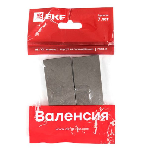 Валенсия лиц. панель выключателя 2-кл. проходного 10А графит EKF Валенсия лиц. панель выключателя 2-кл. проходного 10А графит EKF