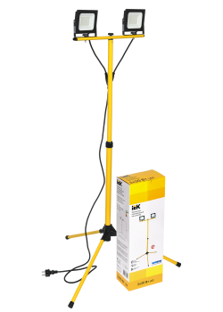 Прожектор светодиодный СДО 06-2x30Ш штатив 6500К IP65 черный IEK