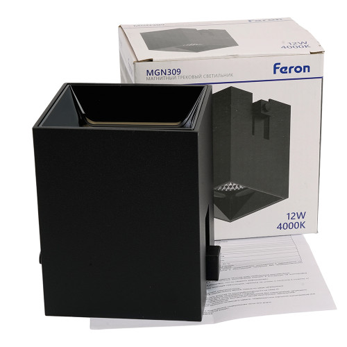 Светильник светодиодный Feron MGN309 трековый низковольтный 12W, 1080 Lm, 4000К, 35 градусов, черный Светильник светодиодный Feron MGN309 трековый низковольтный 12W, 1080 Lm, 4000К, 35 градусов, черный