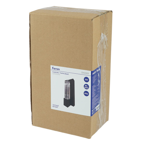 Светильник уличный светодиодный Feron DH2201 Катар 5W, 90*43*210мм, 3000К, черный (на стену вверх)