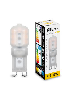 Лампа светодиодная Feron LB-430 G9 5W 230V 2700K