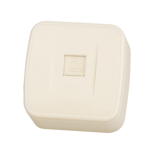 Розетка TФ (RJ-11) открытой установки IP20, сл. кость 