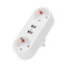 Двойник электрический линейный 16А с/з+2 USB-порта 2.4А бел. Rexant 11-1090 Двойник электрический линейный 16А с/з+2 USB-порта 2.4А бел. Rexant 11-1090