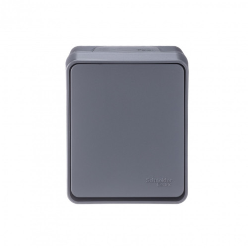 ATLASDESIGN PROFI IP54 О/У 1-клавишный ВЫКЛЮЧАТЕЛЬ, сх.1, 10АХ, АНТРАЦИТ