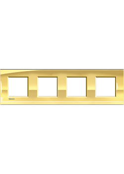 LivingLight Рамка прямоугольная, 4 поста, цвет Золото