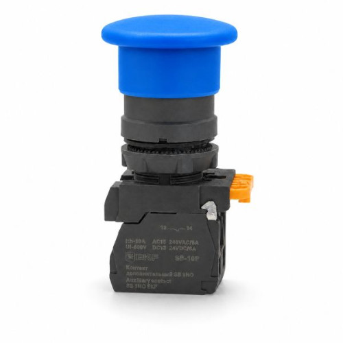 Кнопка SB-34 грибовидная 1NO+1NC синяя