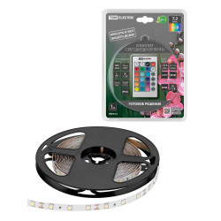 Комплект светодиодной ленты SMD5050-30 LED/м-12 В-7,2 Вт/м-IP65-RGB (5 м), 24 Вт, IR-контроллер TDM