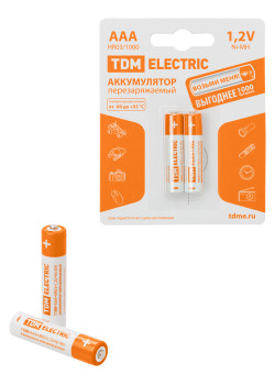 Аккумулятор AAA-1100 mAh Ni-MH BP-2 TDM