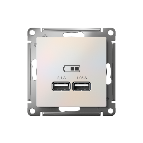 ATLASDESIGN USB РОЗЕТКА A+A, 5В/2,1А, 2х5В/1,05А, механизм, ЖЕМЧУГ ATLASDESIGN USB РОЗЕТКА A+A, 5В/2,1А, 2х5В/1,05А, механизм, ЖЕМЧУГ