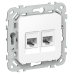 FLITE Розетка 2-местная компьютерная RJ45 категория 6 UTP РК6-2-0-ФлБ белый IEK
