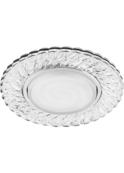 Светильник встраиваемый с белой LED подсветкой Feron CD4021 потолочный GX53 без лампы прозрачный