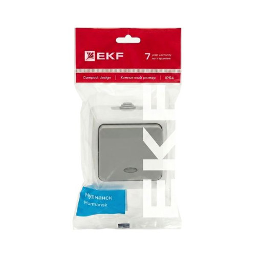 Мурманск Выключатель 1-кл. с инд. 10А IP54 сер.EKF Мурманск Выключатель 1-кл. с инд. 10А IP54 сер.EKF