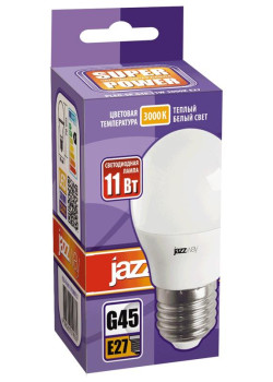 Лампа светодиодная PLED-SP 11Вт G45 3000К E27 230В/50Гц JazzWay 5019331
