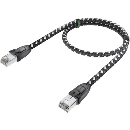 Greenconnect RJ45(m) - RJ45(m) Cat. 6 UTP нейлон 5.0м чёрно-белый