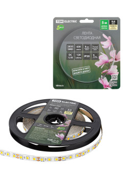 Лента светодиодная SMD2835-120 LED/м-IP20-12 В-9,6 Вт/м-3000 К (5 м) блистер TDM