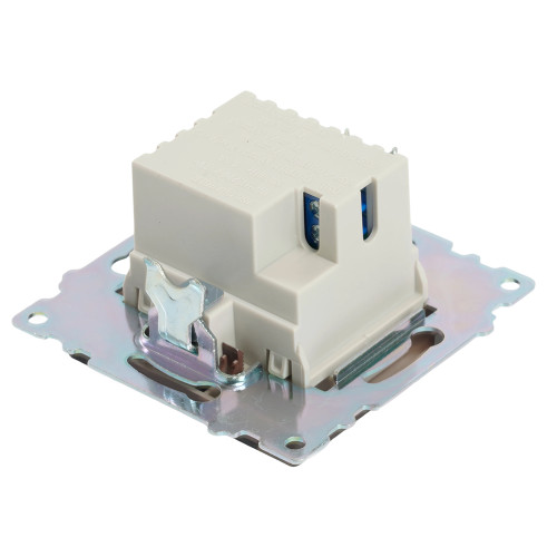 Розетка 2-местная USB + type C, STEKKER GLS10-7116-04, 250В, 3А, max 20W,серия Катрин, шоколад Розетка 2-местная USB + type C, STEKKER GLS10-7116-04, 250В, 3А, max 20W,серия Катрин, шоколад