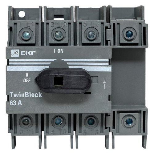Рубильник 63A 4P c рукояткой управления для прямой установки TwinBlock EKF Рубильник 63A 4P c рукояткой управления для прямой установки TwinBlock EKF