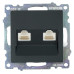 Розетка компьютерная 2-местная RJ-45 (механизм) ,STEKKER ,GLS00-7109-05, серия Катрин, черный Розетка компьютерная 2-местная RJ-45 (механизм) ,STEKKER ,GLS00-7109-05, серия Катрин, черный