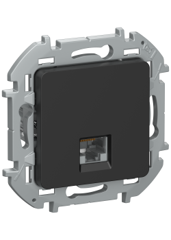 IEKINSPIRIA Розетка компьютерная RJ45 категория 6 UTP 6732191 черный матовый IEK
