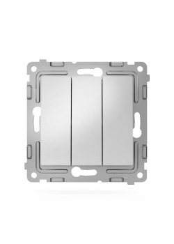 Выключатель 3-кл. СП Pixel 10А IP20 механизм алюм. TOKOV ELECTRIC TKE-PX-V3-C03