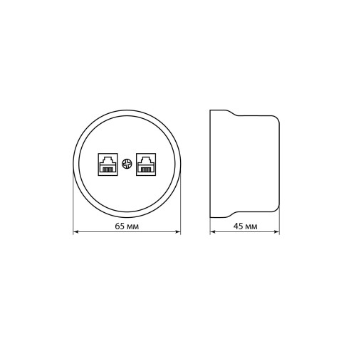 Розетка двойная телефонная RJ11 коричневая «Болонь» TDM Розетка двойная телефонная RJ11 коричневая «Болонь» TDM