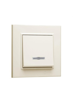 Выключатель 1-кл. СП Karea 10А IP20 с подсветкой крем. Makel 56010021