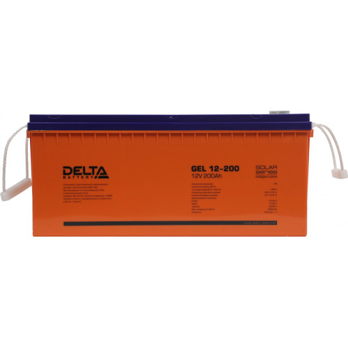 Battery Delta GEL 12-200, voltage 12V, capacity 200Ah, 522х239х222mm