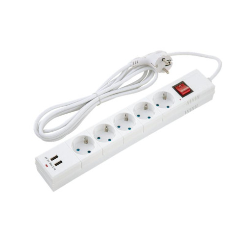 Фильтр сетевой 5х3м с/з со шторками ПВС 3 IP075 2USB 2200Вт 10А бел. Duwi 32592 5 Фильтр сетевой 5х3м с/з со шторками ПВС 3 IP075 2USB 2200Вт 10А бел. Duwi 32592 5